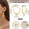 2 Pairs 925 Sterling Silver Hoop Earring Findings STER-BBC0007-75-2
