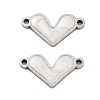 304 Stainless Steel White Enamel Connector Charms STAS-Z078-12P-1