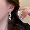 Alloy Rhinestone Tassel Dangle Earrings FS-WG3A30F-01-2