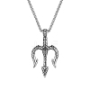 Stainless Steel Viking Trident Pendant Box Chain Necklaces for Men PW-WGE41E0-01-5