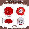 Flower Polyester Brooches JEWB-WH0001-47P-02-2