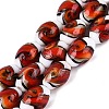 Handmade Gold Sand Lampwork Beads Strands LAMP-Q041-09F-1