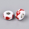 Lampwork & Brass Core European Beads LAMP-Q042-01F-1