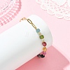 Cube Natural Tourmaline Beads Link Bracelets BJEW-JB13903-01-2