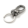 Tibetan Style 316 Surgical Stainless Steel Fittings with 304 Stainless Steel Key Ring FIND-Q101-08AS-02-2