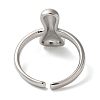 Initials Brass Open Cuff Ring for Women RJEW-N046-02I-P-2