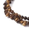 Chip & Round Natural Tiger Eye Beaded Stretch Bracelets for Women BJEW-JB10189-05-4