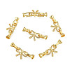 Brass Micro Pave Clear Cubic Zirconia Fold Over Clasps KK-N259-20-2