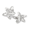 304 Stainless Steel Flower Stud Earrings EJEW-D281-11S-2