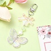 Butterfly Bowknot Acrylic Pendant Decoration HJEW-YW00034-03-1