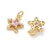 Brass Micro Pave Cubic Zirconia Pendants KK-A291-13B-G-3