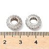 Brass Micro Pave Cubic Zirconia European Beads KK-A254-03B-P-2