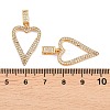 Brass Micro Pave Clear Cubic Zirconia Pendants KK-G552-02G-02-3