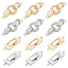 SUNNYCLUE 12Pcs 4 Style Brass Micro Pave Clear Cubic Zirconia Fold Over Clasps & Brass Fold Over Clasps KK-SC0004-10-1