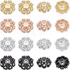 Multi-Petal Brass Micro Pave Cubic Zirconia Bead Caps ZIRC-NB0001-44-1