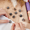 3 Colors 1-Hole Alloy Star with Flat Round Shank Buttons BUTT-GF0004-30B-3