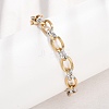 8MM Duo Tone 304 Stainless Oval Link Chain Bracelets SA-CBA725A-27GP-2