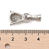 Brass Micro Pave Clear Cubic Zirconia Fold Over Clasps KK-C075-05P-3