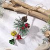 Iron Bell & Plastic Pine Cone Pendant Decorations HJEW-JM04392-2