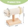 Velvet T-Bar Bracelet Display Stands with Wood Base BDIS-WH0003-29-2