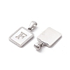 304 Stainless Steel Pave Shell Pendants STAS-G327-01P-F-2