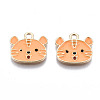 Light Gold Plated Alloy Enamel Pendants X-ENAM-T009-83B-RS-1