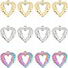 12Pcs 3 Colors PVD Vacuum Plating 304 Stainless Steel Open Pendants STAS-UN0024-63-1