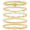 Brass and Stainless Beaded Stretch Bracelet Sets VB9693-6-1