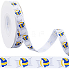 25 Yards Sport Ball Theme Printed Polyester Grosgrain Ribbon OCOR-WH20002-03B-03-1