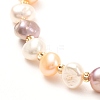 Natural Pearl Beads Adjustable Slider Bracelet for Girl Women Gift BJEW-JB06820-02-4