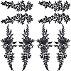 Gorgecraft 4 Pairs 2 Style Polyester Embroidery Flower Lace Appliques DIY-GF0009-06-1