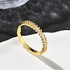Brass Micro Pave Cubic Zirconia Finger Rings RJEW-H258-06G-1