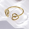 Heart 304 Stainless Steel Open Cuff Rings for Women RJEW-F174-07G-4