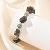 Raw Rough Natural Iolite & Dyed White Jade Beaded Bracelets for Women BJEW-JB14443-2