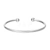 Non-Tarnish Punk Roman Alphabet Stainless Steel Twist Open Cuff Torque Bangles BH6879-11-1