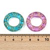 Baking Paint and Golden Metal Enlaced Glass Beads DGLA-T004-13M-3