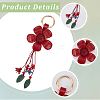 Leather and Alloy Keychain HJEW-WH20022-04B-11-5