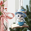 Cat with Book Acrylic Pendant Decorations PW-WG2DD04-01-2