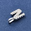 925 Sterling Silver with Cubic Zirconia Charms STER-Q004-01N-S-2