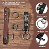 2Pcs 2 Colors Leather Clasps Keychain KEYC-BY0001-04-4