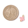 Synthetic Coral Dyed Pink Cross Charms PALLOY-JF04223-01-2