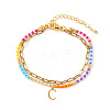 304 Stainless Steel Letter Charm Double-layered Bracelets VG5038-3-1