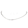 304 Stainless Steel Rhombus Cross Link Chain Necklaces NJEW-JN05939-4