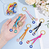 Polyester Cords & Alloy Enamel Evil Eye Keychain KEYC-DR00005-3