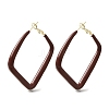 Brass Rhombus Hoop Earrings LS-EJEW-A121-12E-G-2