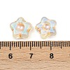 Electroplate and Golden Metal Enlaced Glass Beads EGLA-T029-02A-3