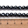 Electroplated Natural Agate Beads Strands G-B191-A07-6mm-18-5