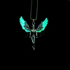 Luminous Glow in the Dark Alloy Pendant Box Chain Necklaces PW-WG60E70-04-1