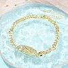 Brass Micro Pave Cubic Zirconia Link Bracelets LS-BJEW-S158-13G-A-1