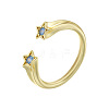 Brass Micro Pave Cubic Zirconia Cuff Open Rings for Women FS-WG15C9D-13-1